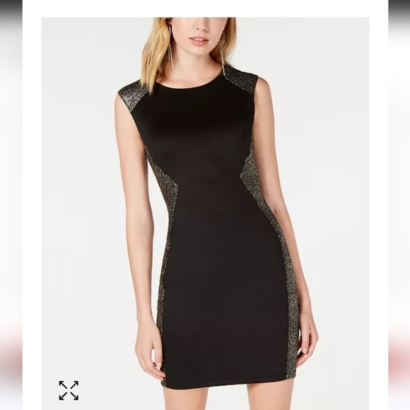 NWT BCX Juniors' Metallic-Panel Bodycon Dress SIZE 3 - Picture 1 of 15